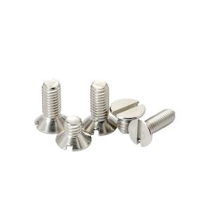 Wholesale Stainless steel 304 M2.5 M3 M4 slotted one word screw flat head machine nail hardware countersunk one word screw from china suppliers
