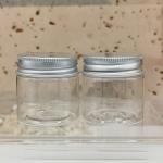 1oz 30g 30ml Round Transparent PET Plastic Cosmetic Jar With Aluminum Screw Cap