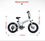 500W Motor Fat Electric Bike Foldable with 48V 15AH Lithium Battery and 20"