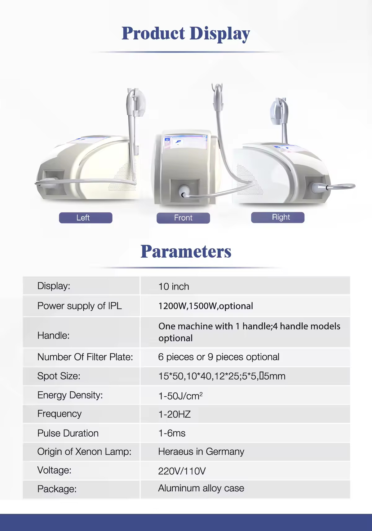 4 In 1 Elight Opt Ipl RF ND YAG Laser Machine Hair Removal NIR