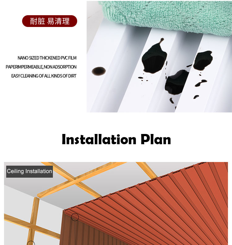 Customized Co Extruded WPC Wood Panel Wall Board Fire Resistant