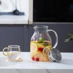 Karafu Glass Pitcher with Lid, 68Oz Heat Resistant Water Jug for Hot/Cold Water,