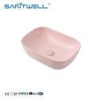 Chaozhou Factory Above Counter basin 2024 Pink Color Ceramic Basin Wall Mounted