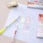 Student Plastic Double Line Contour Pen Graffiti Handbooks Multi Color