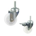 4inch Solid Wheel Screw Fixed Rigid Plate White PP Light Duty Casters For