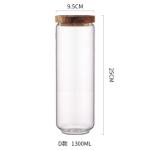 700ml 1000ml 1300ml Glass Food Storage Container With Airtight wooden Lid