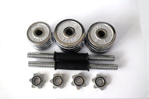 Wholesale cast iron 10kg -60kg Crossfit Gym Basic Equipment Adjustable Chrome Dumbbell from china suppliers