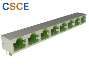 Wholesale Eco Friendly 1x8 Port Shielded RJ45 Jack / Multi Pin Connector ISO14001 from china suppliers