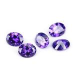 8x6mm Loose Gemstone European Machine Cut Amethyst Color Oval Shape Synthetic