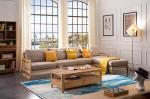 Solid Oak Wood 2 Drawers Sofa Table Center Table