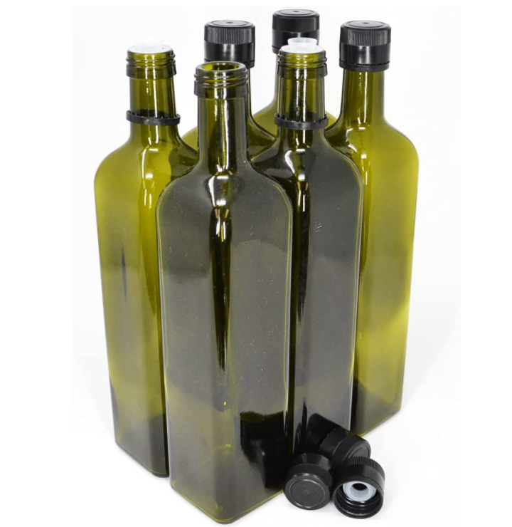 250ml/500ml Olive Oil Mason Jar Kitchen Bottle in Dark Glass Hot Stamping for Kitchen