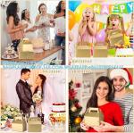 Gable Candy Treat Boxes, Small Goodies Gift Boxes With Handle, Dessert Boxes