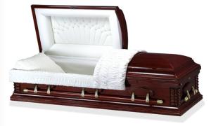 Wholesale Solid Wood Caskets Large Inner Space​ American Style With High Gloss Sangria Finish from china suppliers