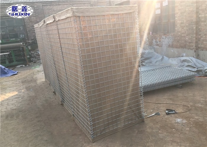 300g Green Geotextile Lined Hesco Defensive Barrier 4.0mm Wire Mesh