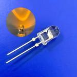 Throughhole 5mm 45deg 590nm Amber Color LED 13000mcd With Stopper For Traffic