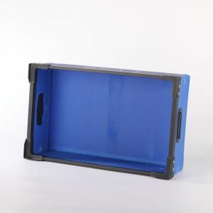 Wholesale Strong Frame Reusable Plastic Shipping Boxes Black Blue Plastic Crate Container Moving Box from china suppliers