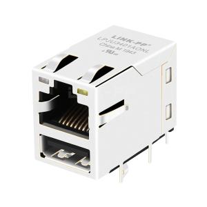 Wholesale LPJU3401AONL RJ45 Magjack with Single USB 10/100 Base-T Tab Up Orange&amp;Green/Yellow LED from china suppliers