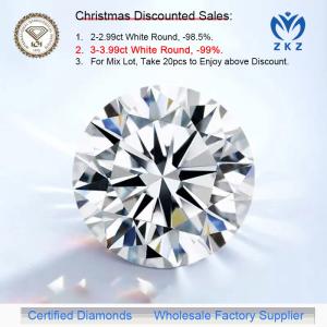 China CVD DEF VS VVS Round Brilliant Cut 3ct + Lab Grown Diamonds IGI Certificate Wholesale Factory Supplier on sale