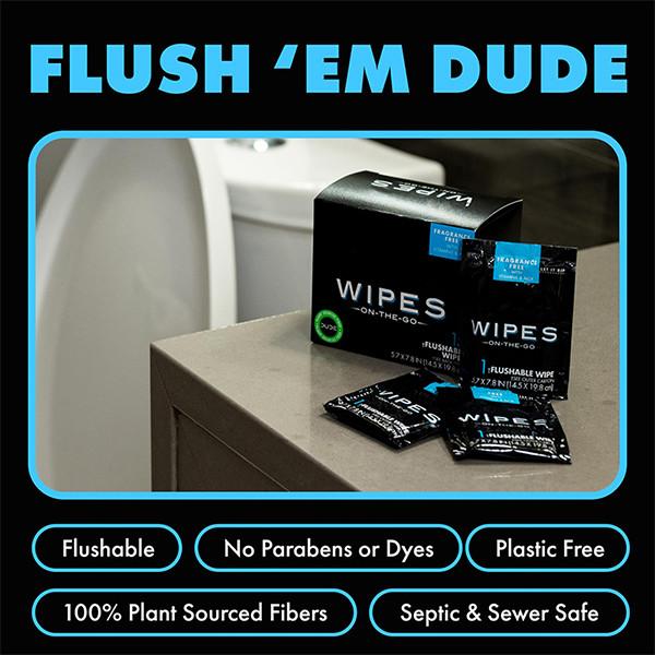 Travel Friendly Unscented Individually Wrapped Flushable Wipes with Vitamin-E &