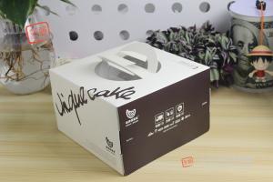 Wholesale Printing Colorful Square Cake Packaging Box / Container With Die Cutting Handle from china suppliers