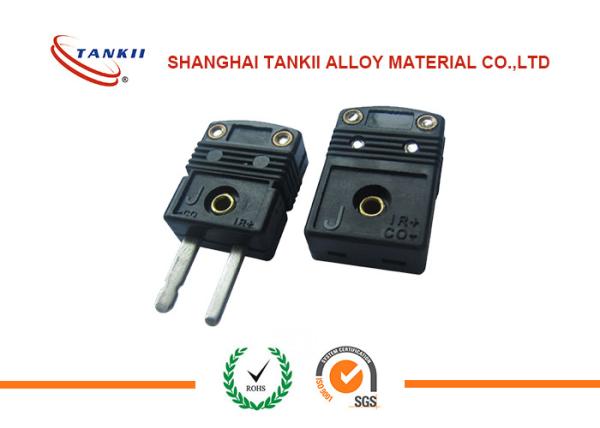 Quality Standard black J  Type Thermocouple Connector plug with solid pin used for thermocouple measurement for sale