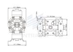 3 / 4 Inch Air Driven Diaphragm Pump With 16 GPM Flow Rate / Viton Elastomer