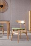 Nordic Design Ash Wooden Upholstered Modern Fabric Dining Chair