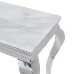 Qiancheng Marble Top SS Console Table 63x18x34inch Smooth Edge
