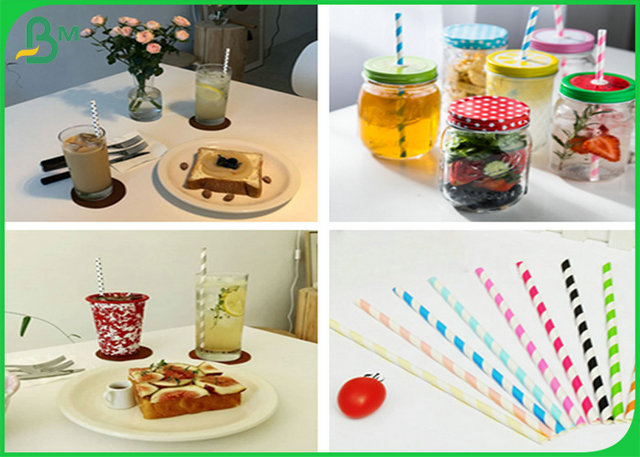 60g 15mm compostable slitted paper roll with food safe printable 