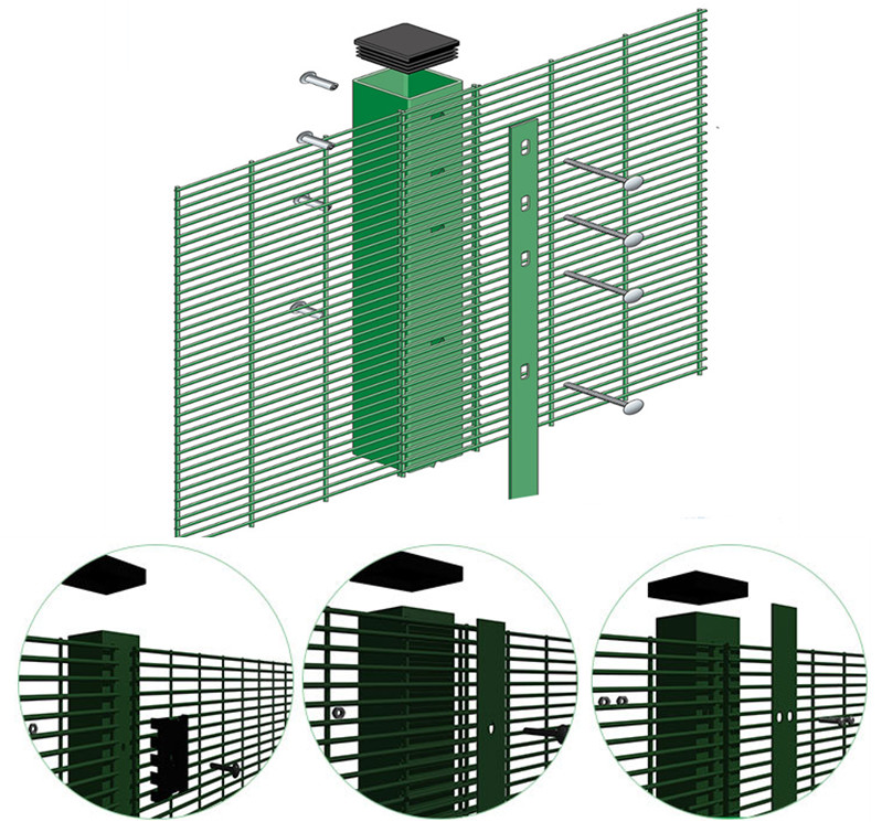 ISO-2001 Metal 8ft Width Anti Climb Fencing For Park