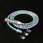 LED 3 In 1 Cable Quick Led Magnetic Charging Cable For Micro Type Phone