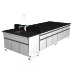 School Lab Work Bench Steel Wood Bench Work Laboratory With Storage Cabinet