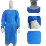 Disposable Gown Waterproof Soft PPE Visit Gown with Knitted Cuffs 120*140cm