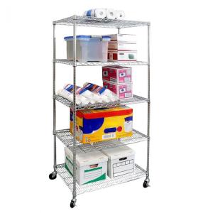 Wholesale Chrome / Zinc 5 Tier Wire Shelving Unit Large Capacity Easy Transport from china suppliers