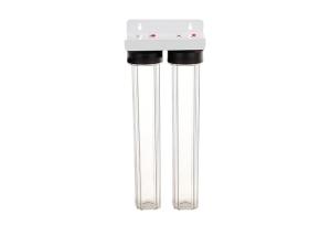 Wholesale 20'' slim twin sump clear water filter housings with 1 inch in/out port from china suppliers