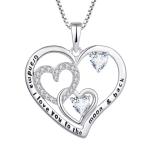 YASVITTI Classic Heart Design 925 Sterling Silver Necklace I Love You To The