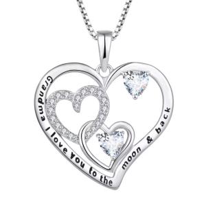 Wholesale YASVITTI Jewelry I Love You To The Moon And Back Pendant Necklace 925 Sterling Silver Classic Heart Design Necklace from china suppliers
