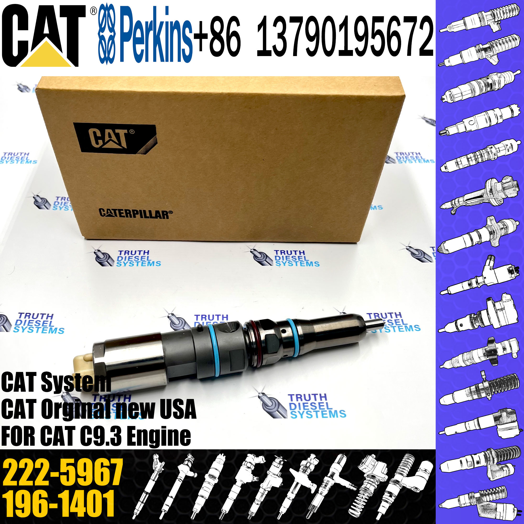 Diesel Common Fuel Rail Engine Injector 169-7408 171-9704 222-5967 196-1401 232-1175 222-5966