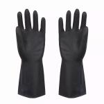 Hot heavy natural rubber latex safety gloves popular black industrial gloves
