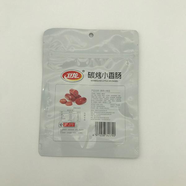180g AL7 Plastic Pouches For Food Packaging Bags Char Grilled Sausage With