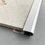 Matt Silver Bullnose Tile Trim For Stairs Aluminum Alloy Material