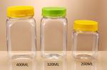 BPA Free 320ml Plastic Food Jars Airless Square Honey Bottle With Lid
