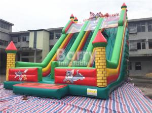 Wholesale Tom / Jack 14m Length Double Lane Slip Inflatable Dry Slide With Air Blower from china suppliers