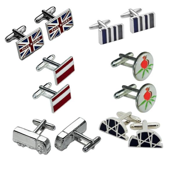 Custom Logo Wedding Mens Cuff Links Tie Clips Gift Box Sets Luxury Shirt Button