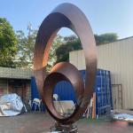 Modern Garden Decoration Bronze Egg Sculpture With Light