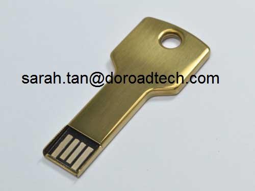 Promotional Gift Metal Key Shaped USB Flash Drives, 100% Original and New Memory