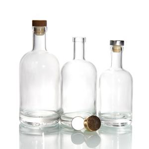 Wholesale Clear Glass Bottles For Wine Beverages Drink With Cork Stopper Airtight Lid Bottles Supplier 500ml 750ml from china suppliers