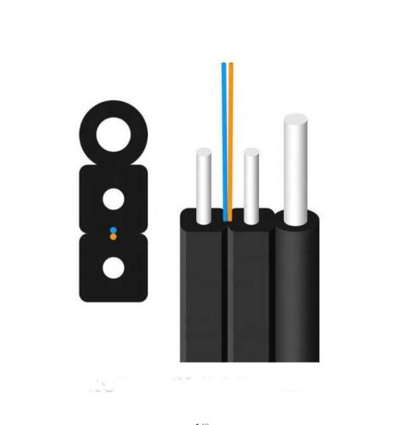 FTTH Drop Cable Wires 1 Core 2 Core Steel LSZH Fiber Optic Cable For Indoor And