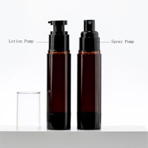 Wholesale Brown Empty Airless Pump Bottles Lotion Mist Spray Skin Care Cosmetic Bottle from china suppliers