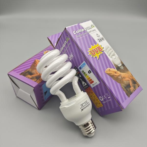 26W 10.0 UVB E27 CFL Bulb For Bearded Dragons Promotes Active Behavior And